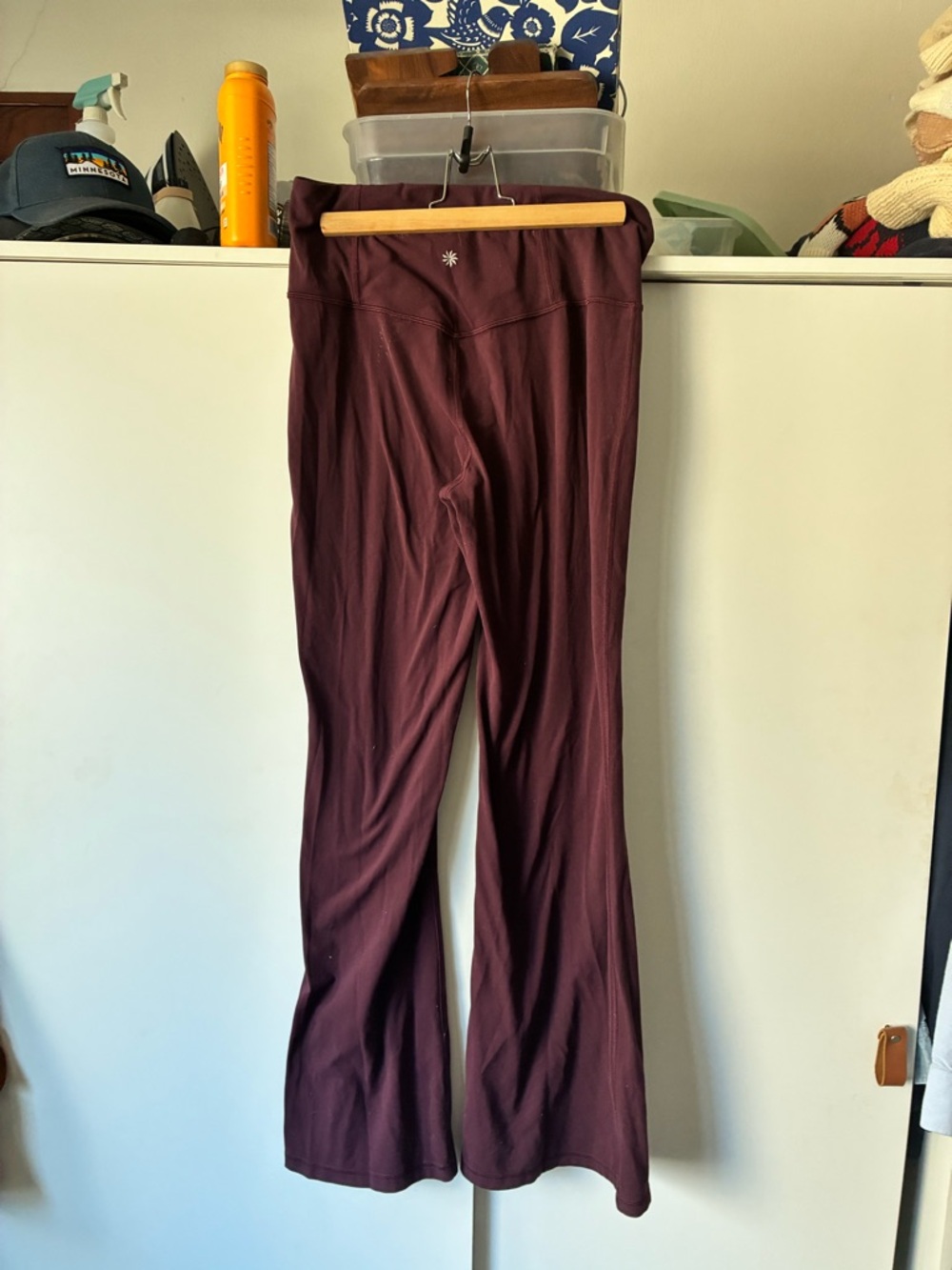 Athleta Elation High Rise Flare Spiced Cabernet  Yoga Pants